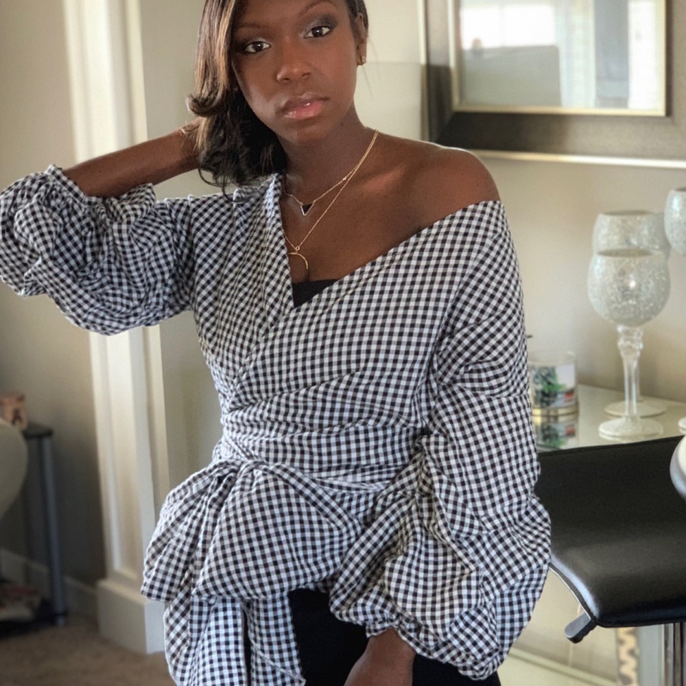 Black/ White Checkers Top